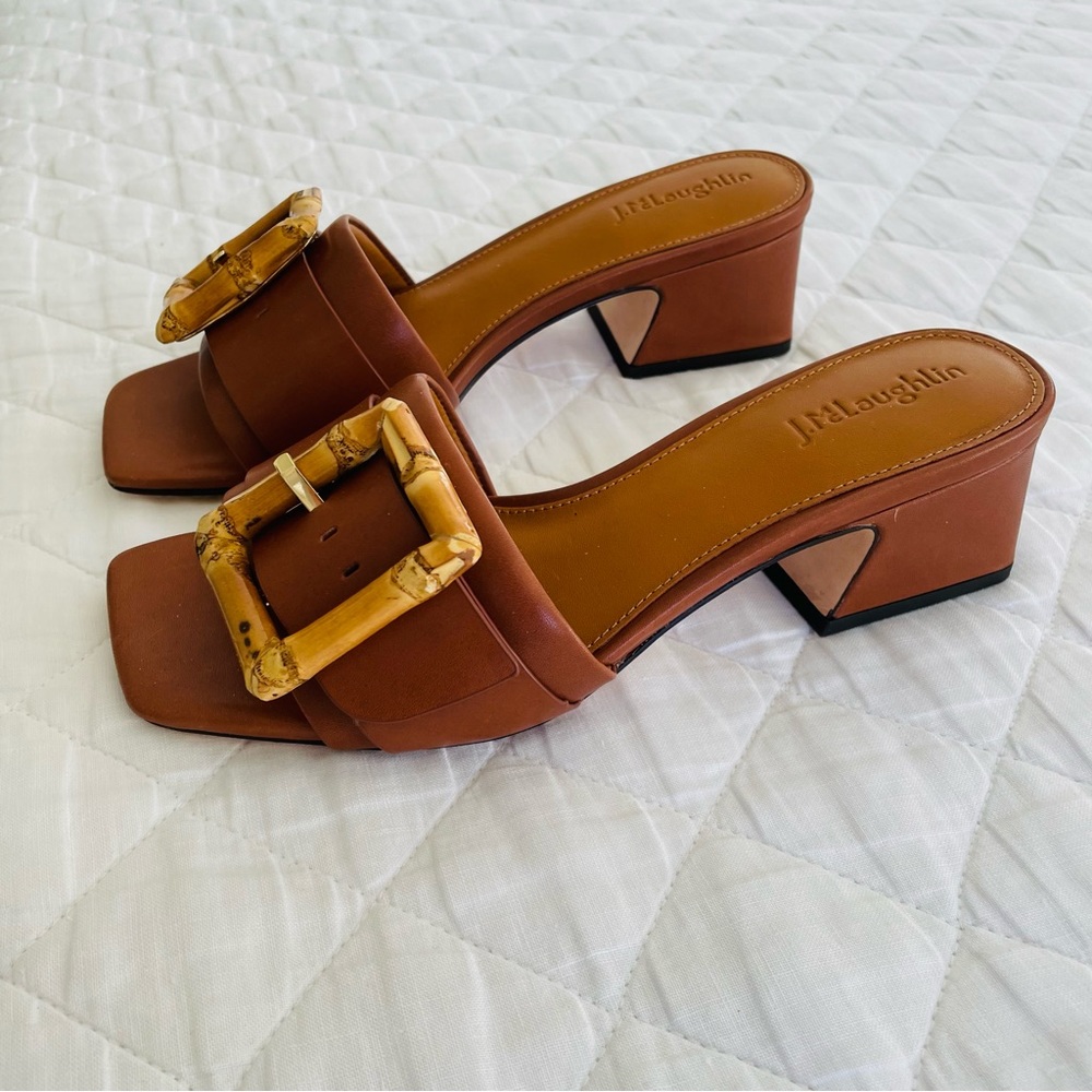 New J. Mclaughlin Brown Solid Ninette Leather Blo… - image 4